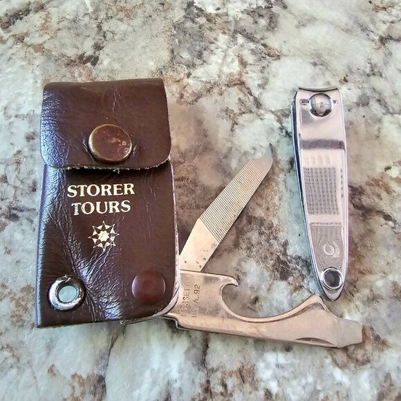 Vintage Storer Tours Travel Manicure Set – USA – With Leather Case Practical - Picture 2 of 8